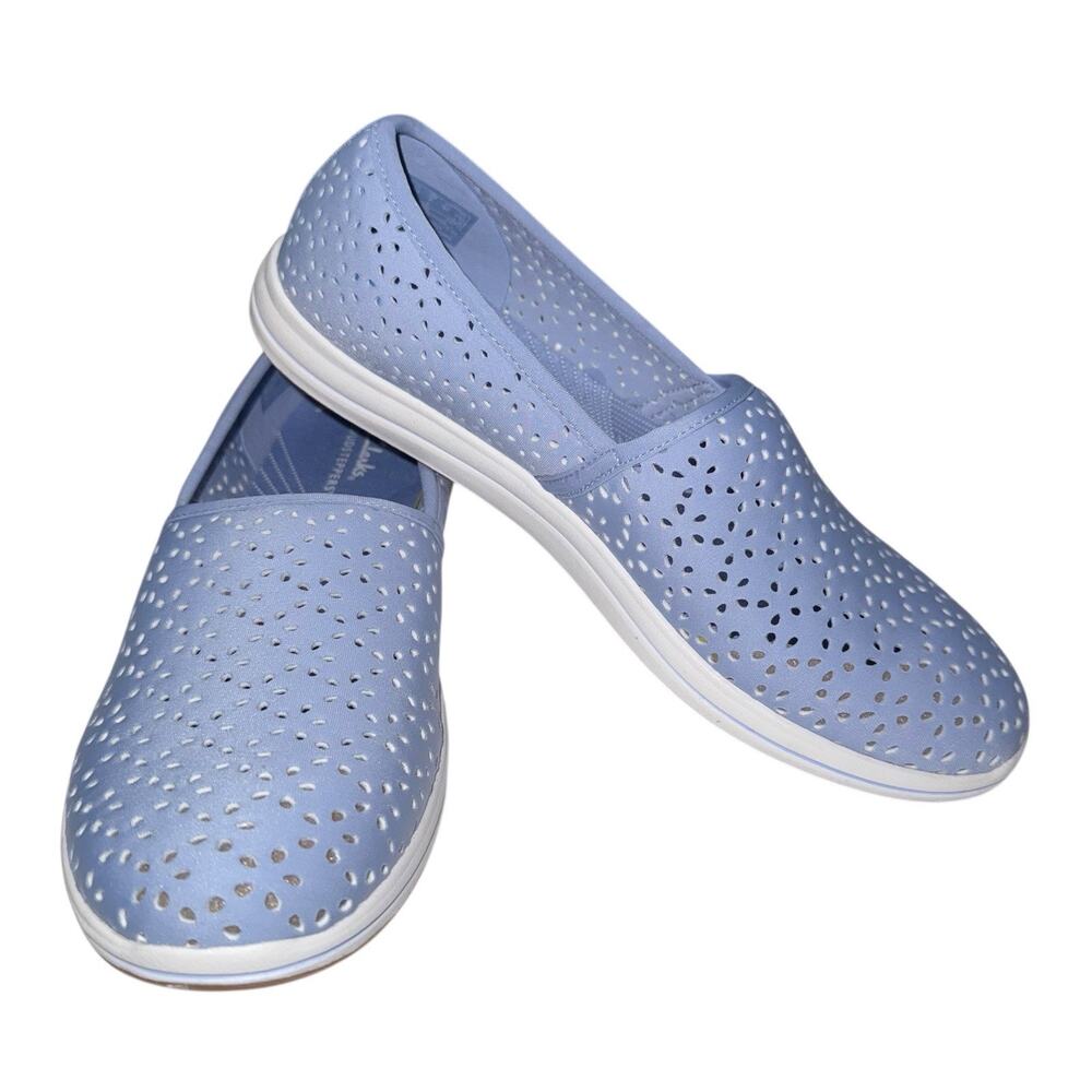 Clarks Breeze Emily Loafer Women's Baby Blue Slip Comfort Shoe SZ/9 M